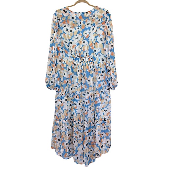 Joie Floral Field Tiered Midi Hi/Low Dress NWT Women XL Cottagecore Coastal Boho - Picture 10 of 13